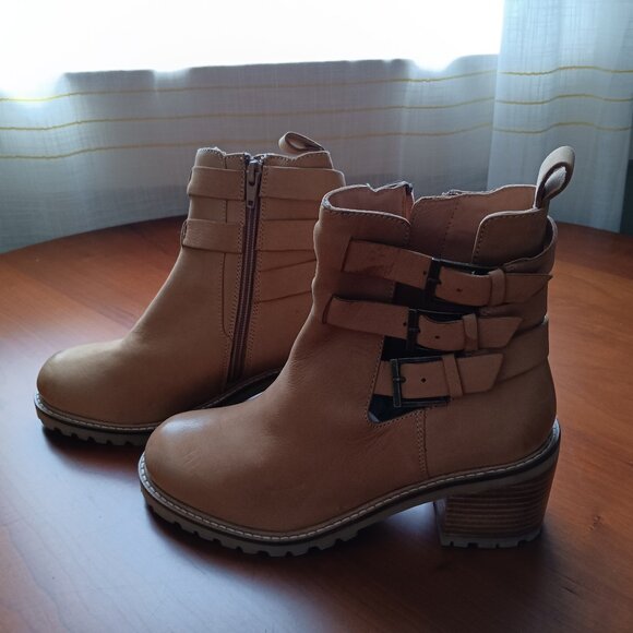 Women's Leather Buckle Boots in Tawny Tan by Seychelles - Picture 1 of 7